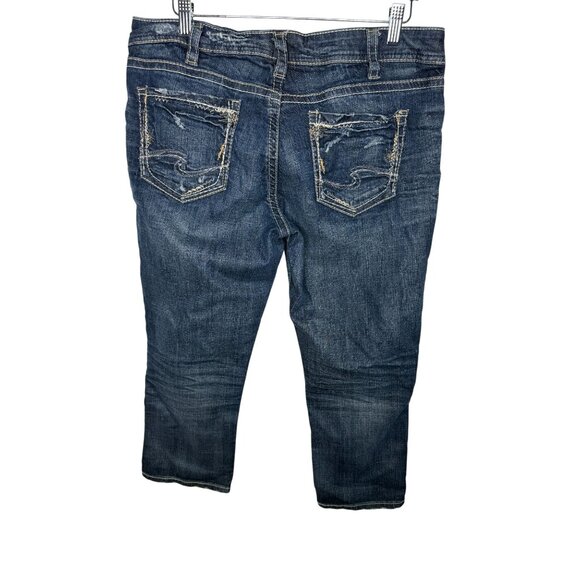 Silver Jeans Co “Elyse” Distressed Stretch Capri Jeans | Medium Wash | Sz 31 - Picture 2 of 11